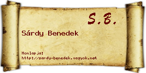 Sárdy Benedek névjegykártya