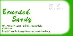 benedek sardy business card
