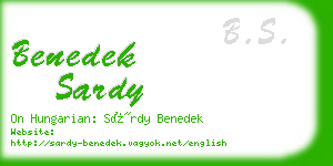 benedek sardy business card
